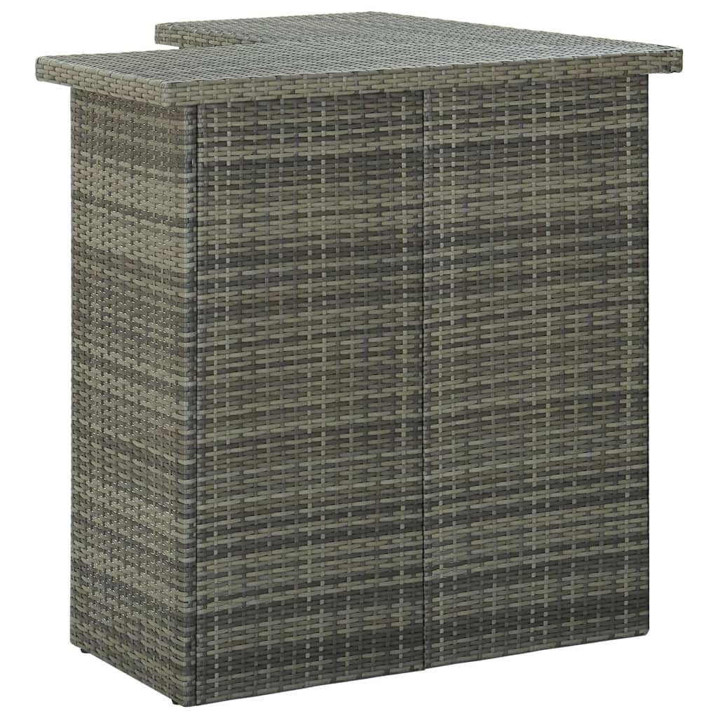 Set Bar Da Giardino 16 Pz Con Cuscini In Polyrattan Grigio - Image 4