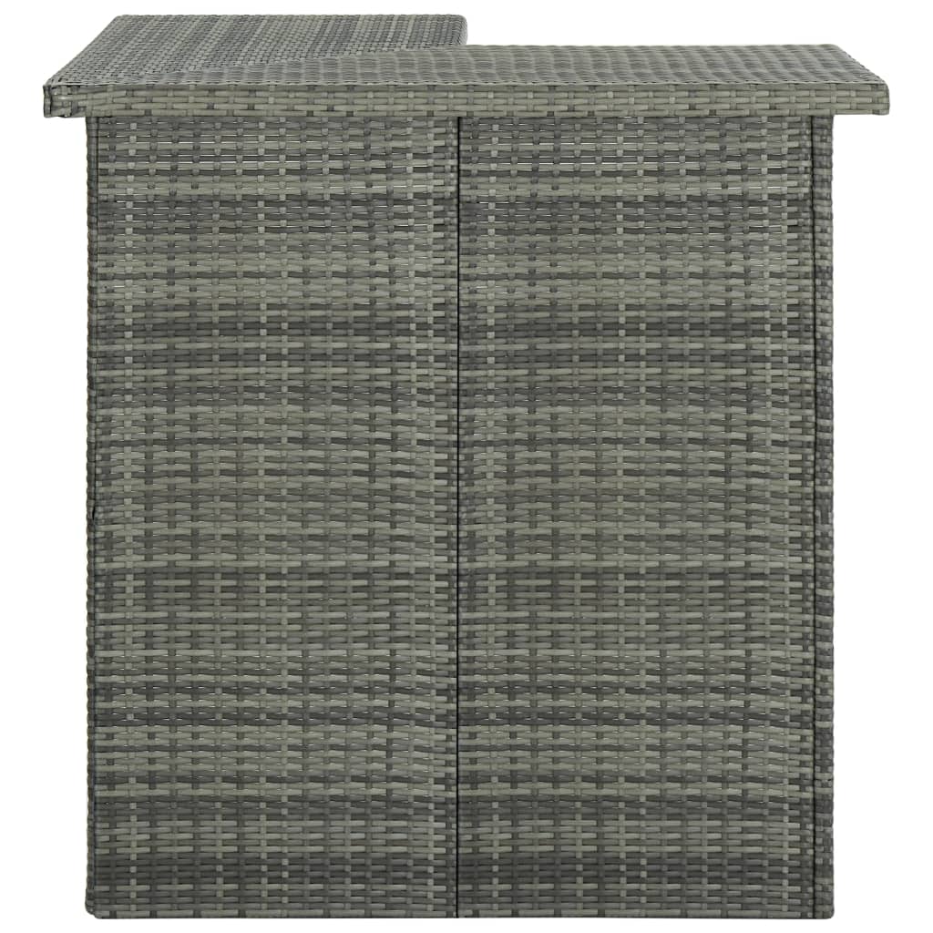 Set Bar Da Giardino 16 Pz Con Cuscini In Polyrattan Grigio - Image 5