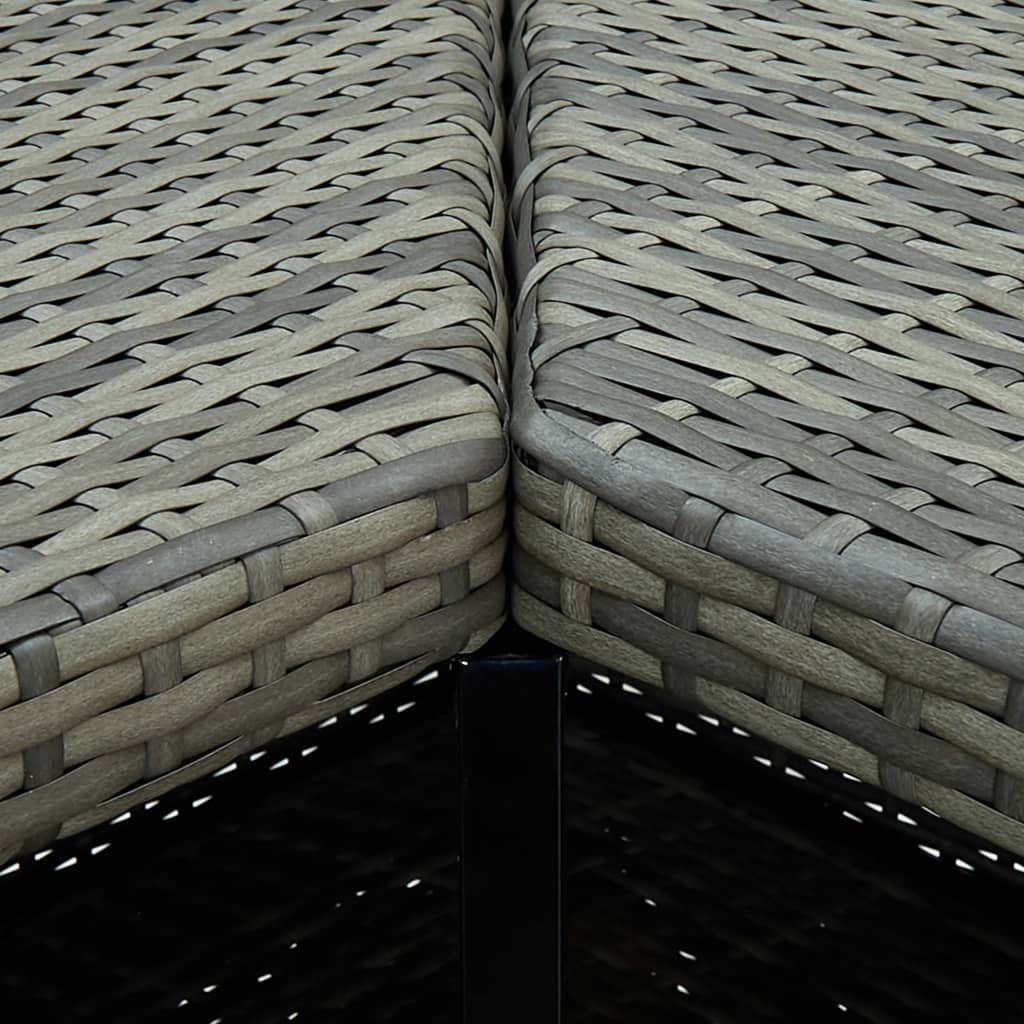Set Bar Da Giardino 16 Pz Con Cuscini In Polyrattan Grigio - Image 6