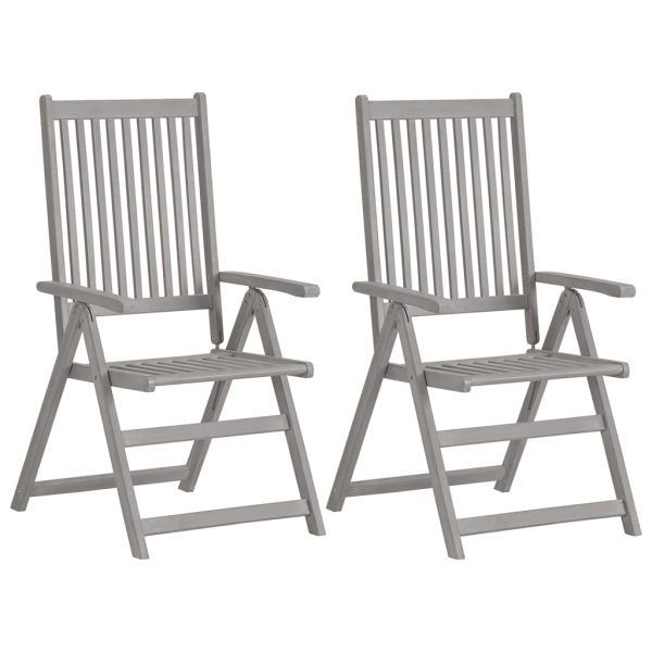 Sedie Da Giardino Reclinabili 4 Pz Con Cuscini Massello Acacia - Image 2
