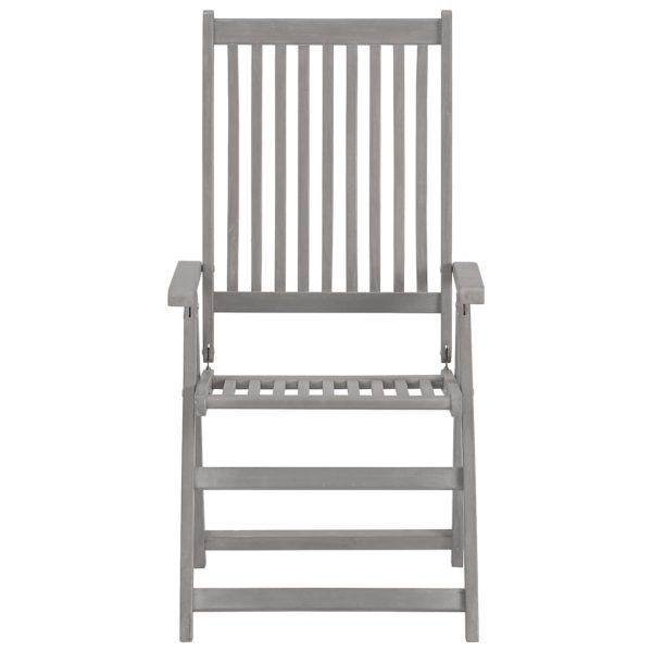 Sedie Da Giardino Reclinabili 4 Pz Con Cuscini Massello Acacia - Image 4
