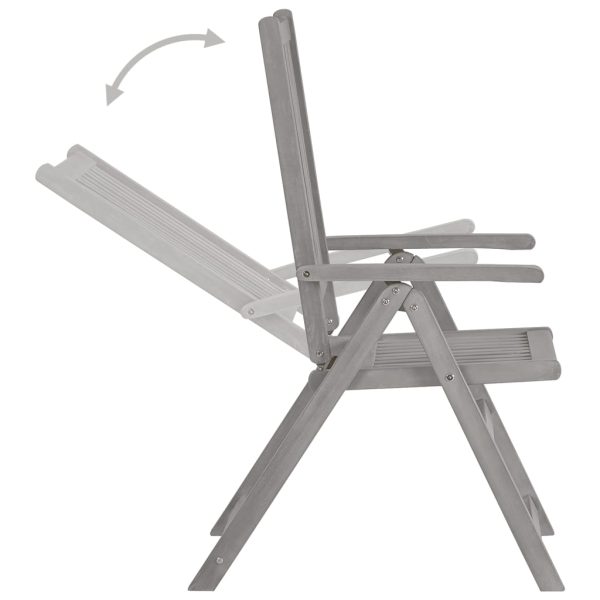 Sedie Da Giardino Reclinabili 4 Pz Con Cuscini Massello Acacia - Image 5