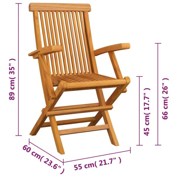 Sedie Da Giardino Pieghevoli 4 Pz In Legno Massello Di Teak - Image 5