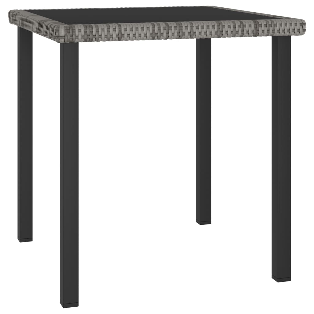 Set Da Pranzo Da Giardino 5 Pz In Polyrattan Grigio - Image 3
