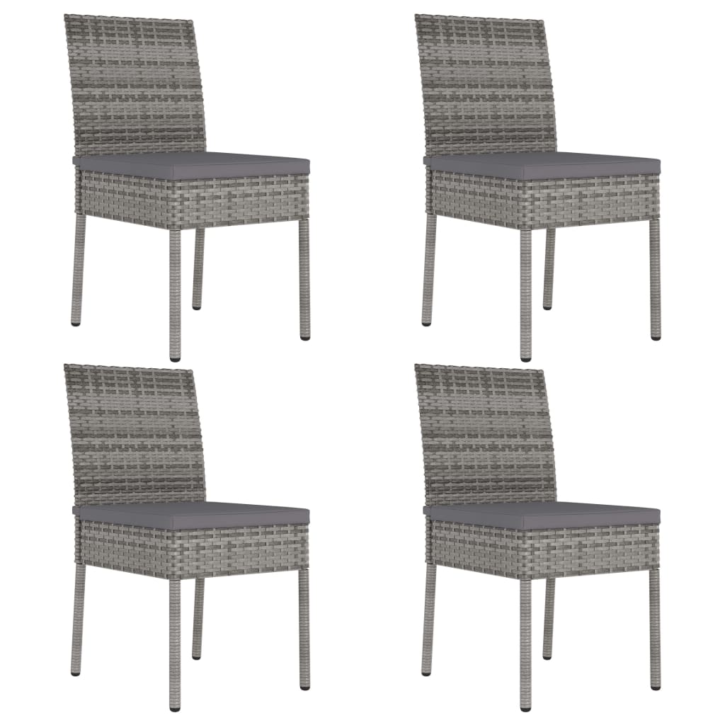 Set Da Pranzo Da Giardino 5 Pz In Polyrattan Grigio - Image 6