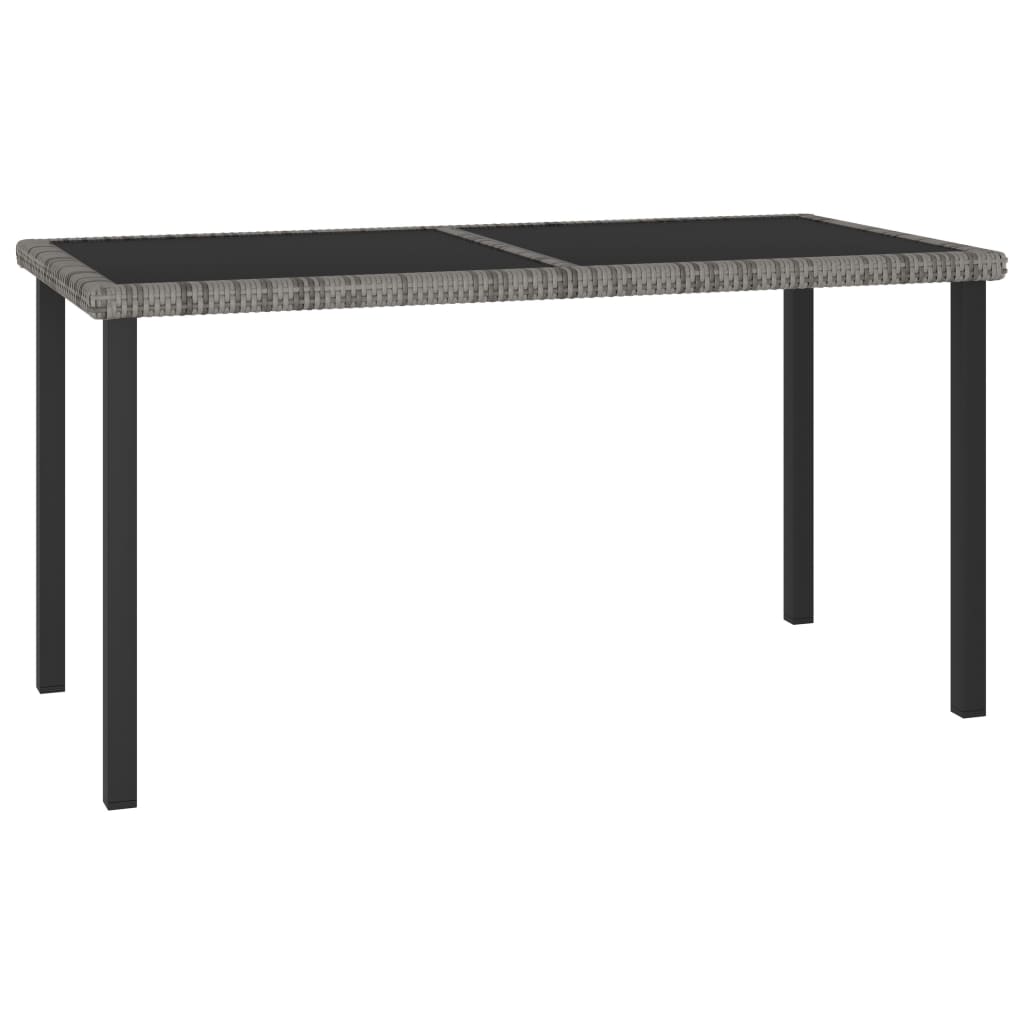 Set Da Pranzo Da Giardino 5 Pz In Polyrattan Grigio - Image 3