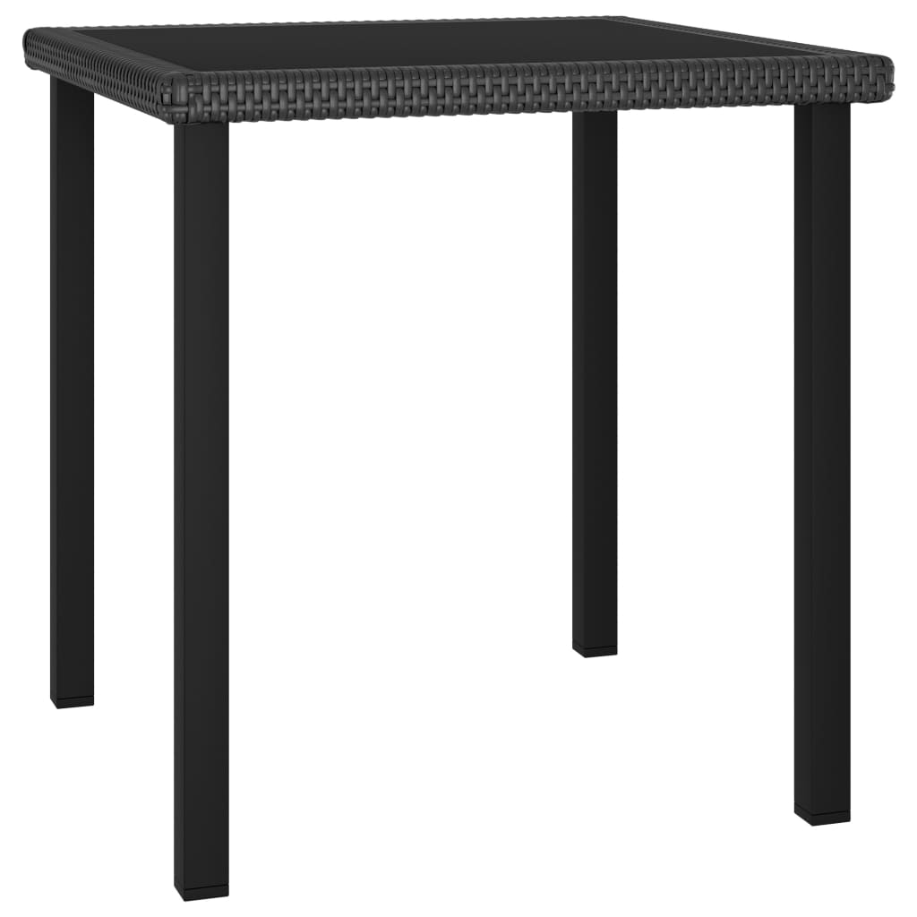 Set Da Pranzo Da Giardino 3 Pz In Polyrattan Nero - Image 3
