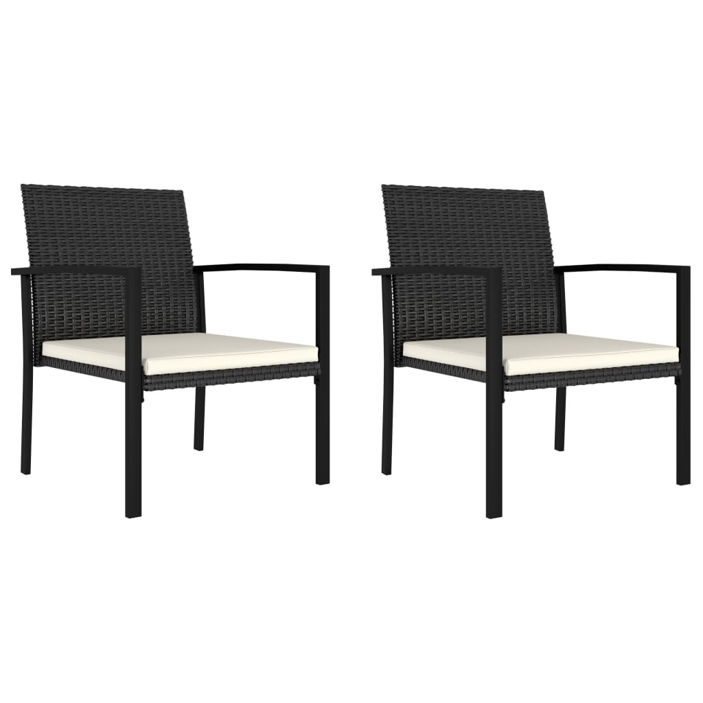 Set Da Pranzo Da Giardino 3 Pz In Polyrattan Nero - Image 6