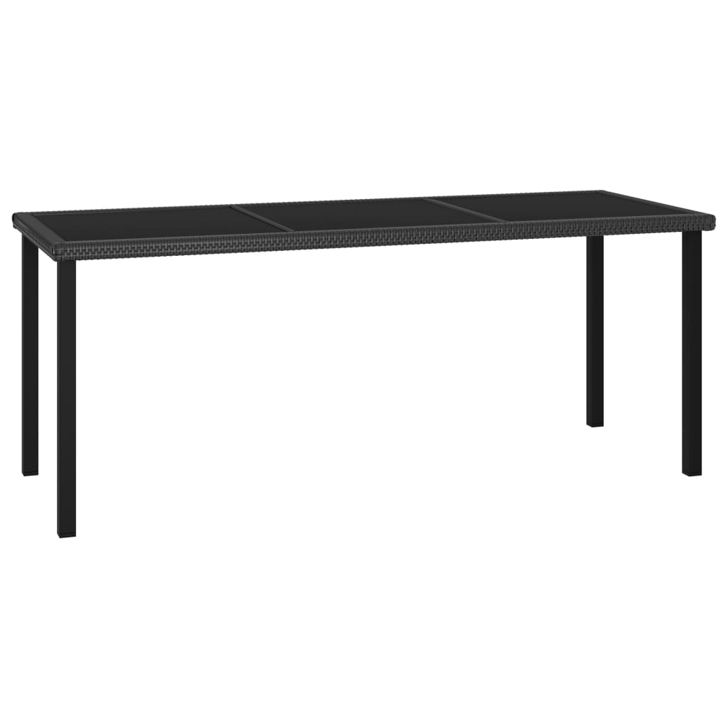 Set Da Pranzo Da Giardino 7 Pz In Polyrattan Nero - Image 3