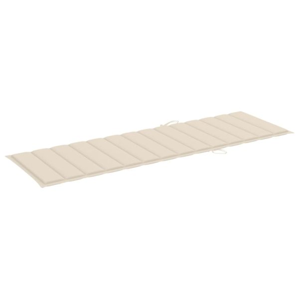 Lettino Da Giardino Con Cuscino Crema Legno Pino Impregnato - Image 5