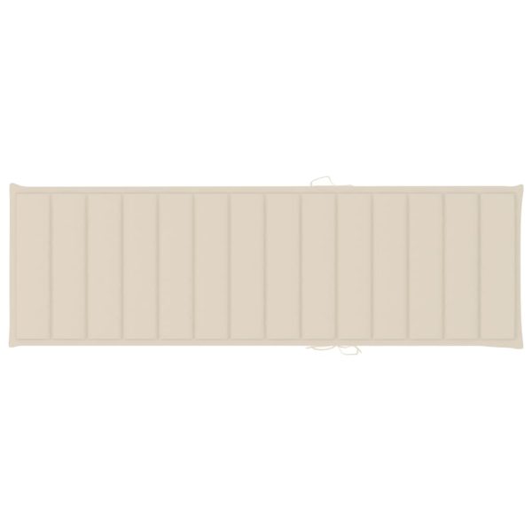 Lettino Da Giardino Con Cuscino Crema Legno Pino Impregnato - Image 6
