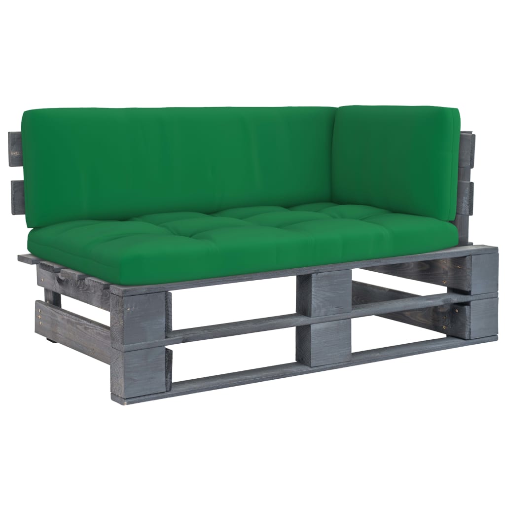 Divano Angolare Da Giardino Pallet Legno Pino Impregnato Grigio