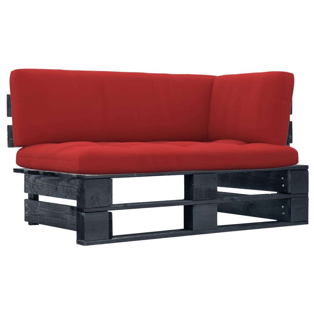 Divano Angolare Da Giardino Pallet Legno Pino Impregnato Nero