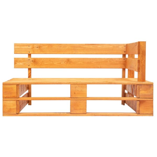 Divano Angolare Da Giardino Pallet Legno Pino Impregnato Ambra - Image 3