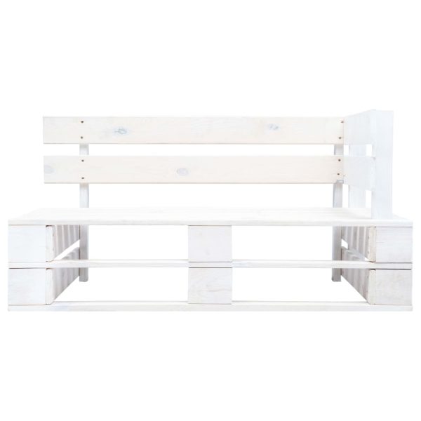 Divano A 2 Posti Su Pallet Con Cuscini Pino Impregnato Bianco - Image 3