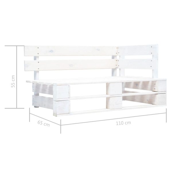 Divano A 2 Posti Su Pallet Con Cuscini Pino Impregnato Bianco - Image 6