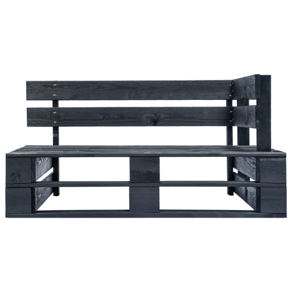 Divano A 2 Posti Su Pallet Con Cuscini Pino Impregnato Nero - Image 3