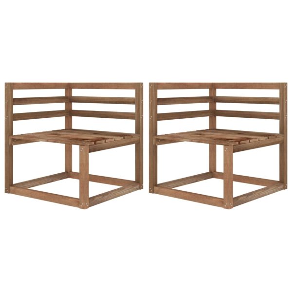 Divano Da Giardino Pallet 2 Posti Cuscini Blu Chiaro Legno Pino - Image 3