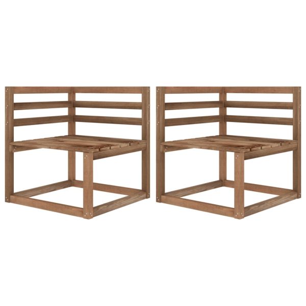 Divano Da Giardino Pallet 2 Posti Cuscini Rosso Vino Legno Pino - Image 3