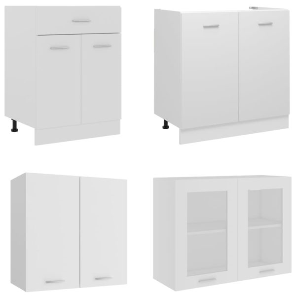 Set Armadi Da Cucina 4 Pz Bianco In Truciolato - Image 4