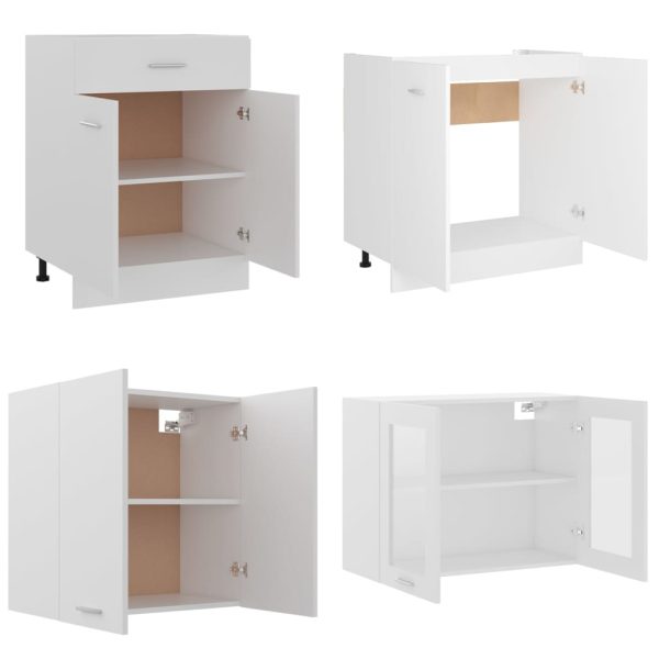 Set Armadi Da Cucina 4 Pz Bianco In Truciolato - Image 5