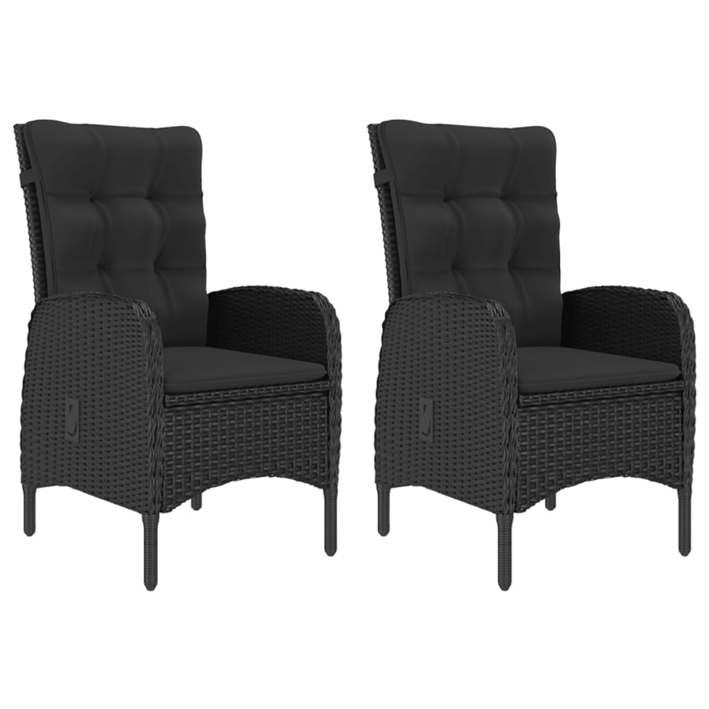 Set Mobili Da Pranzo Per Giardino 3 Pz Nero - Image 5