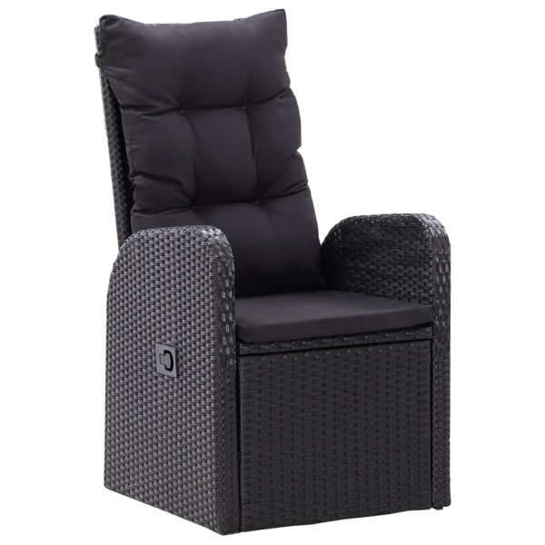 Set Mobili Da Pranzo Per Giardino 5 Pz Nero - Image 3