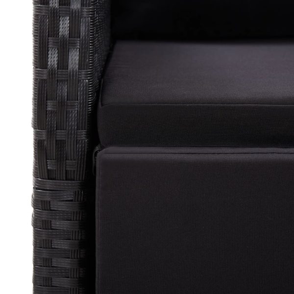 Set Mobili Da Pranzo Per Giardino 5 Pz Nero - Image 4