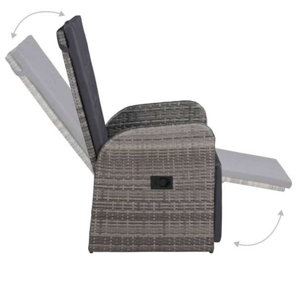 Set Mobili Da Pranzo Per Giardino 5 Pz Grigio - Image 6
