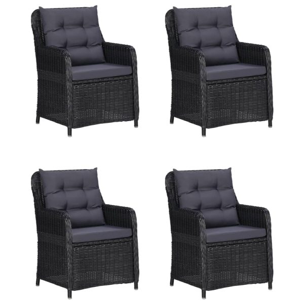 Set Mobili Da Pranzo Per Giardino 5 Pz Nero - Image 5