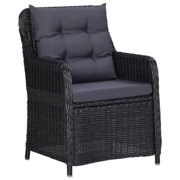 Set Mobili Da Pranzo Per Giardino 5 Pz Nero - Image 6