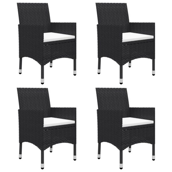 Set Mobili Da Pranzo Per Giardino 5 Pz Nero - Image 5