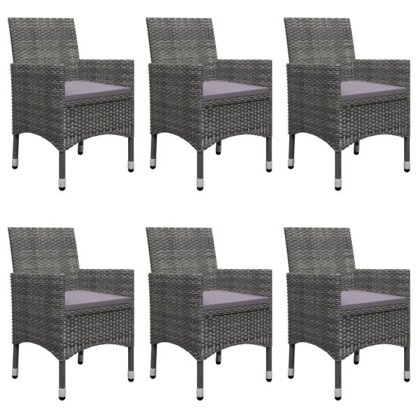 Set Mobili Da Pranzo Per Giardino 7 Pz Grigio - Image 5