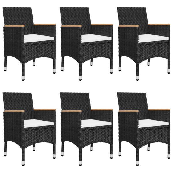 Set Mobili Da Pranzo Per Giardino 7 Pz Nero - Image 5