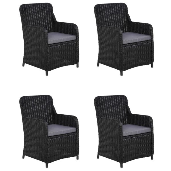 Set Mobili Da Pranzo Per Giardino 5 Pz Nero - Image 5