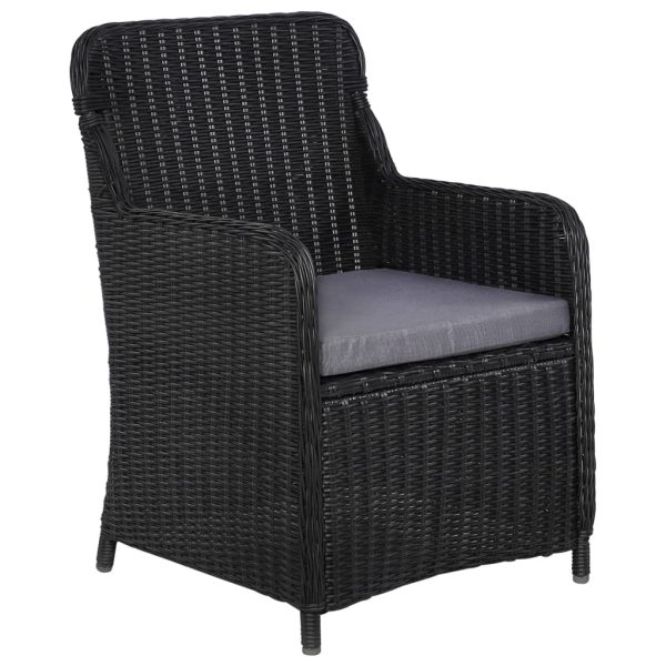 Set Mobili Da Pranzo Per Giardino 5 Pz Nero - Image 6