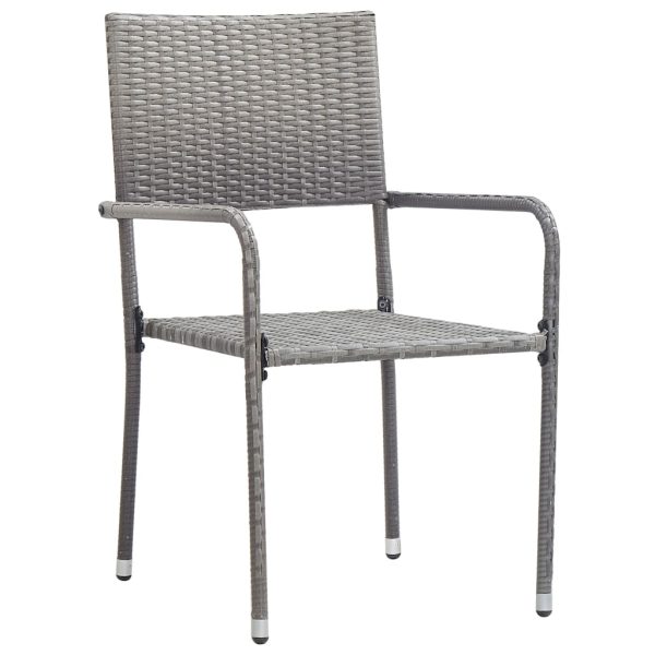 Set Mobili Da Pranzo Per Giardino 5 Pz Grigio - Image 3