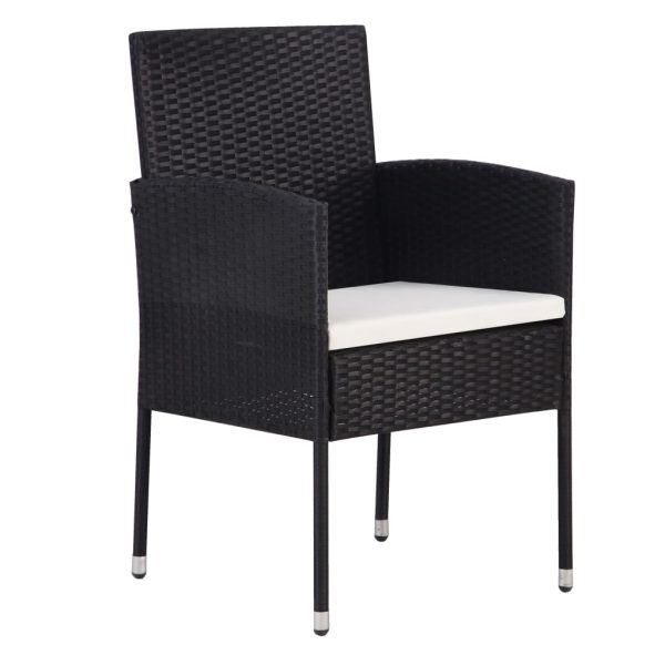 Set Mobili Da Pranzo Per Giardino 5 Pz Nero - Image 3