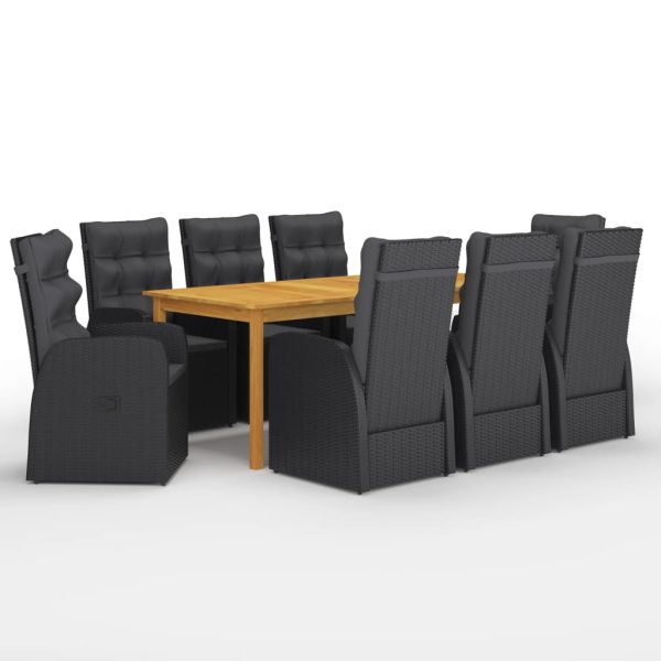 Set Da Pranzo Da Giardino 9 Pz Nero