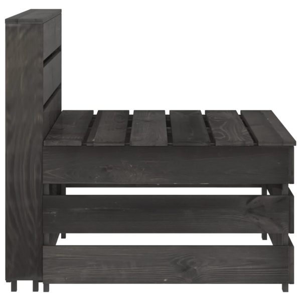 Set Salotto Da Giardino 3 Pz In Legno Di Pino Impregnato Grigio - Image 5