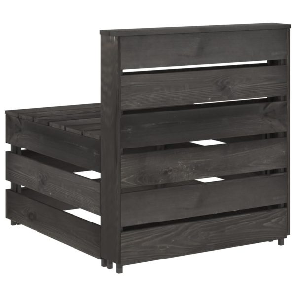 Set Salotto Da Giardino 3 Pz In Legno Di Pino Impregnato Grigio - Image 6