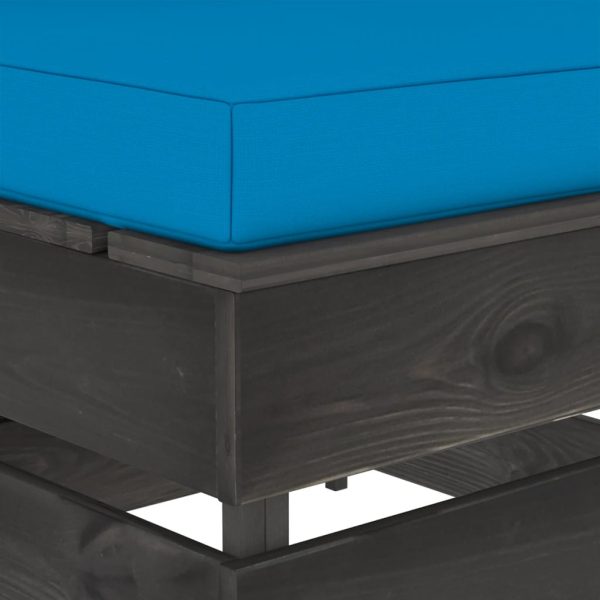 Divano Centrale Modulare Con Cuscini In Legno Impregnato Grigio - Image 5