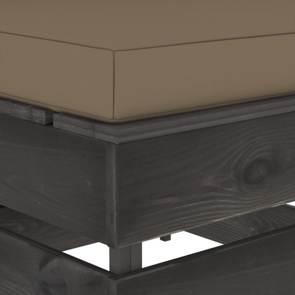 Divano Centrale Modulare Con Cuscini In Legno Impregnato Grigio - Image 5