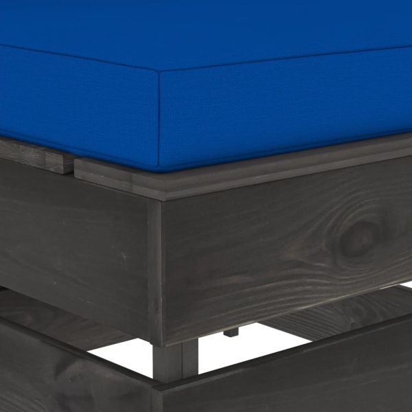 Divano Centrale Modulare Con Cuscini In Legno Impregnato Grigio - Image 5