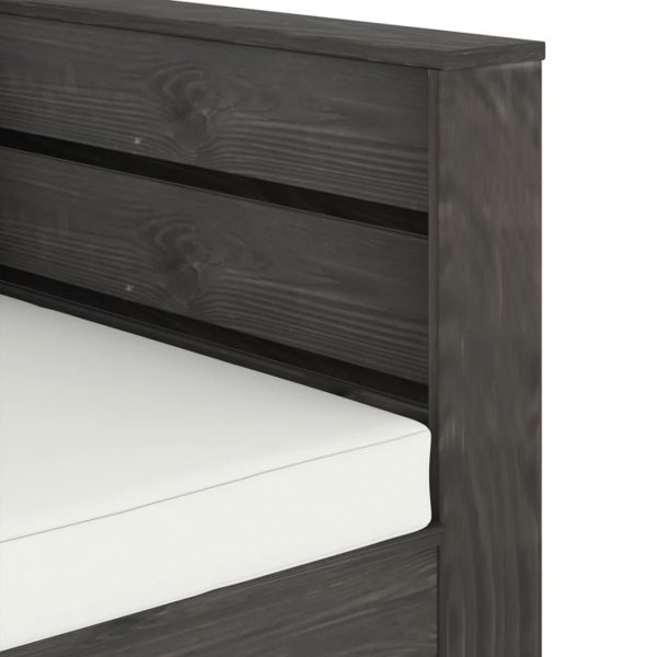 Set Salotto Da Giardino 2pz Con Cuscini Legno Impregnato Grigio - Image 6
