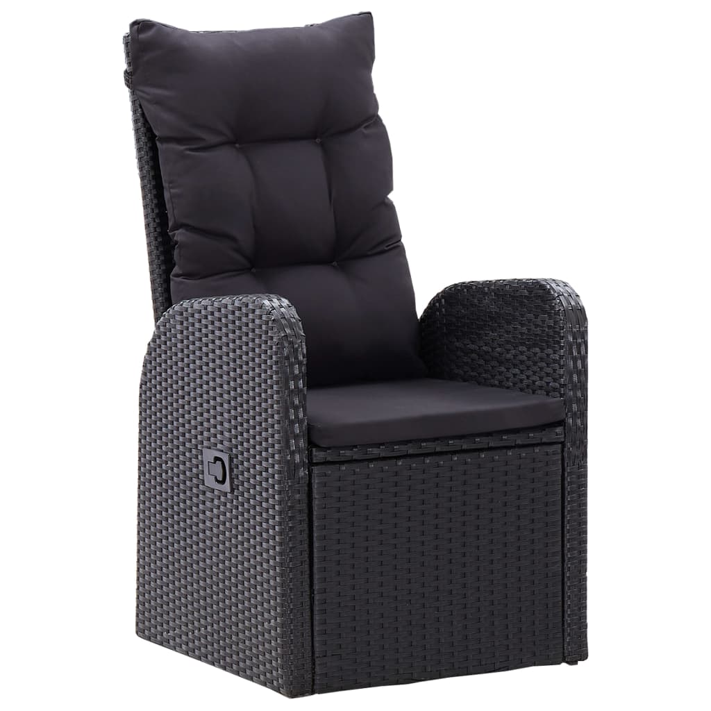 Set Mobili Da Pranzo Per Giardino 3 Pz Nero - Image 3