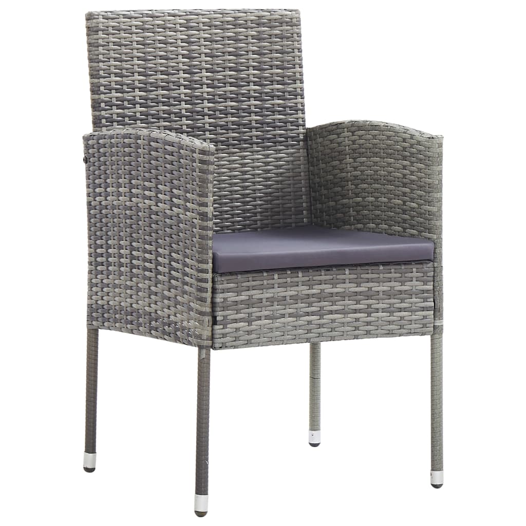 Set Mobili Da Pranzo Per Giardino 3 Pz Grigio - Image 3
