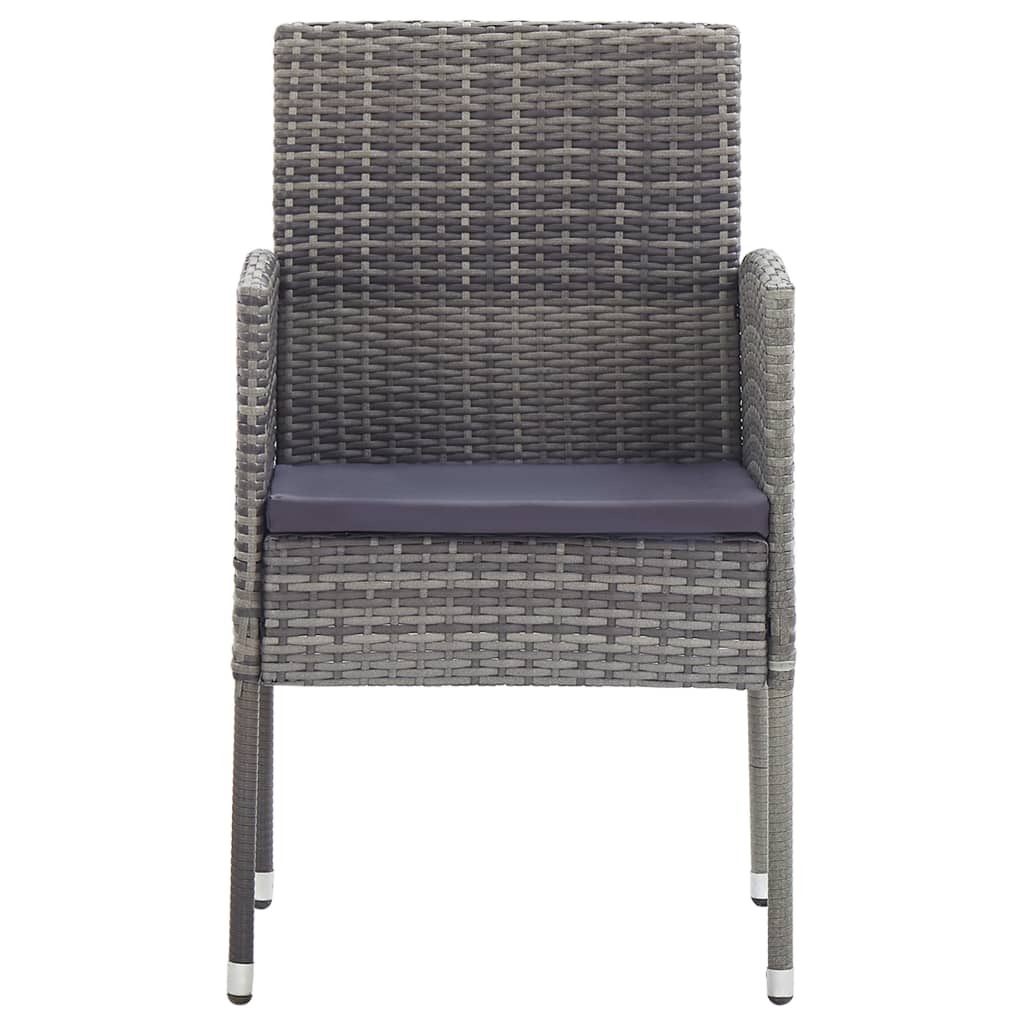 Set Mobili Da Pranzo Per Giardino 3 Pz Grigio - Image 4