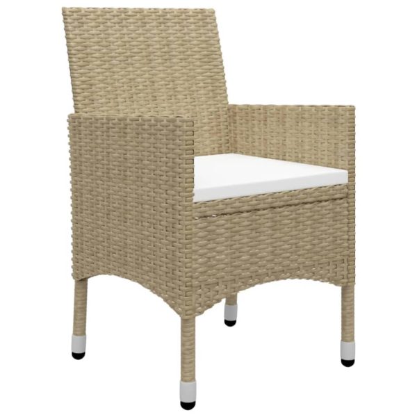 Set Mobili Da Pranzo Per Giardino 5 Pz Beige - Image 3