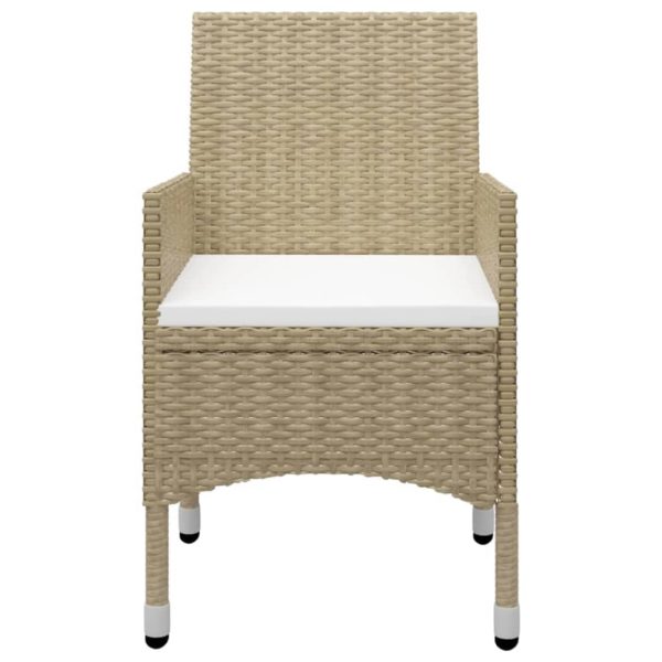 Set Mobili Da Pranzo Per Giardino 5 Pz Beige - Image 4